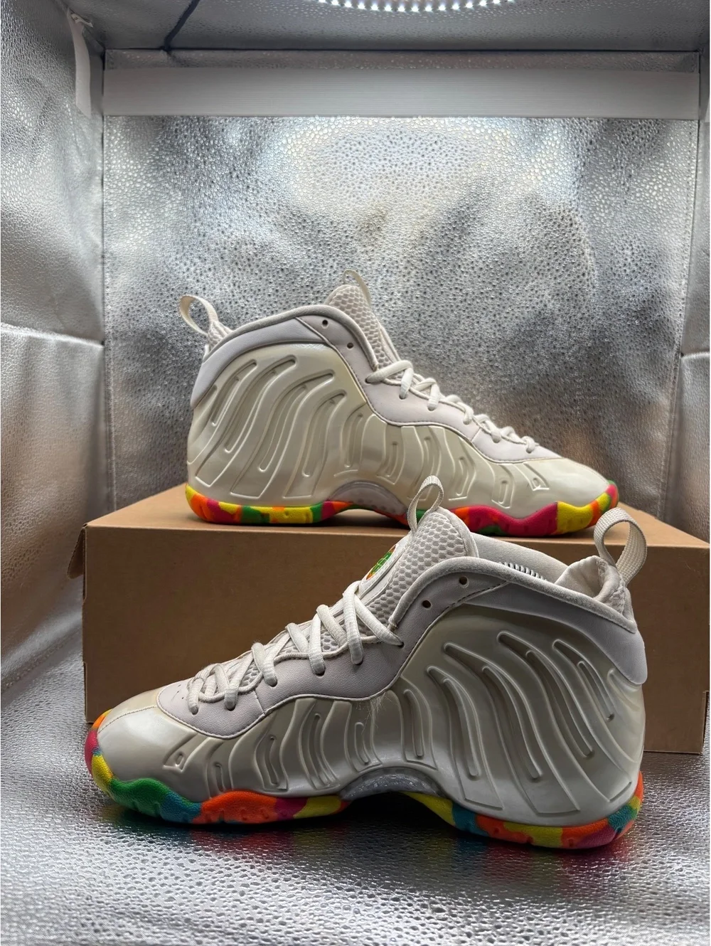 Nike air Foamposite one white frutiy pebbles GS